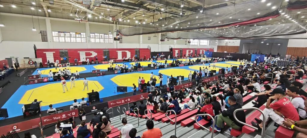 Senior kyorugi competition at the 2026 President’s Cup America in Lima
