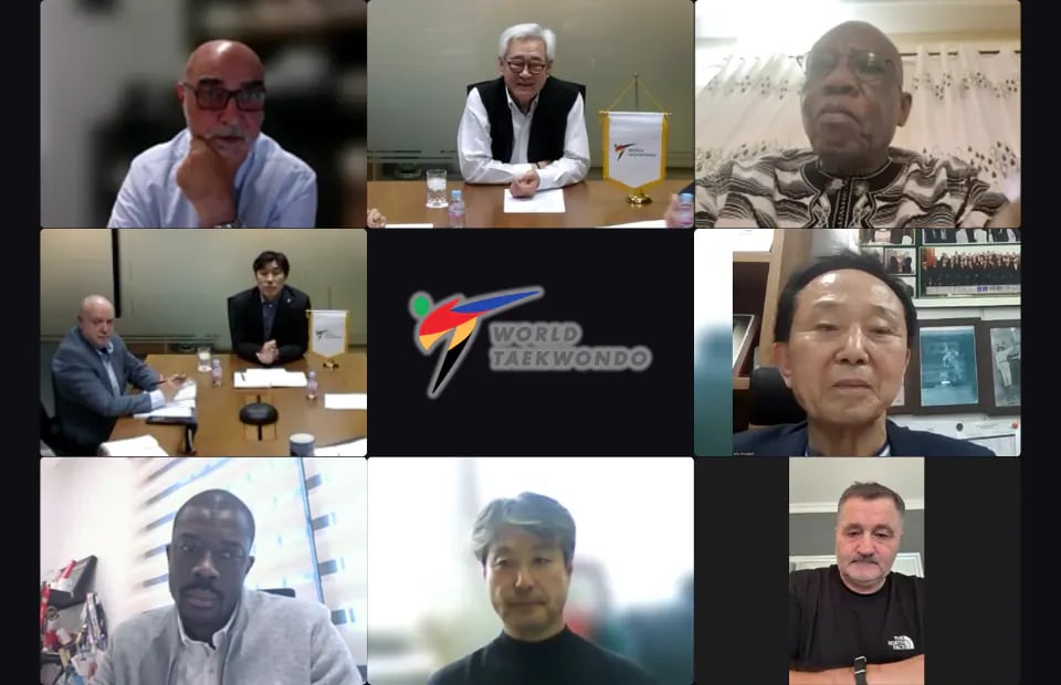World Taekwondo and continental-union representatives at an elections and governance meeting in Seoul in March 2025