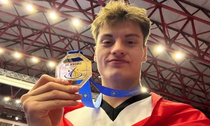 Berkay Erer after winning the 2025 European Under 21 Championships